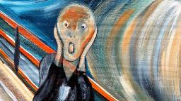 How to paint THE SCREAM by EVARD MUNCH BEGINNER Acrylic tutorial