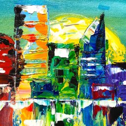 Abstract Cityscape Painting Vigil for Hope and Love Orlando #PrayForOrlando