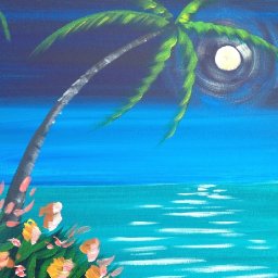 Easy Meditation Tropical Seascape Acrylic painting lesson