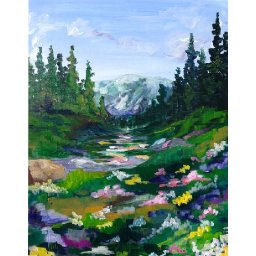 Mountain Meadow Landscape Beginner Acrylic Painting Tutorial