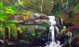 Beginner Wooded Waterfall Landscape Tutorial Acrylic