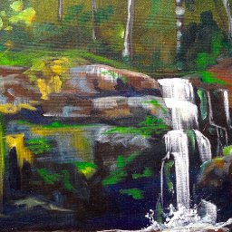 Beginner Wooded Waterfall Landscape Tutorial Acrylic