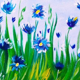 Easy acrylic Painting | Abstract Cornflowers | ASL Art Sherpa