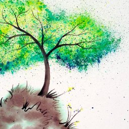 Bella's Wishing Tree painting tutorial Easy Splatter art Crayola watercolors