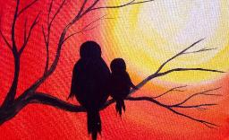 Easy Acrylic Painting | Simple Mama Bird Sunset | The Art Sherpa