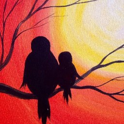 Easy Acrylic Painting | Simple Mama Bird Sunset | The Art Sherpa