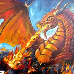 How To paint a Fire Breathing Dragon Acrylic Painting tutorial for Beginners