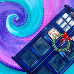 Doctor Who Dunnit Art Crawl  Easy Acrylic Painting Tardis