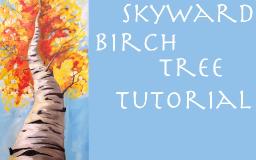 Fall birch tree beginner acrylic painting tutorial #thankful4art