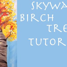 Fall birch tree beginner acrylic painting tutorial #thankful4art