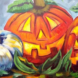 How to paint | Pumpkins Jack-o-lanterns | Cute Halloween Art