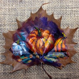 How to paint on a  leaf | Fall pumpkins | The Art Sherpa