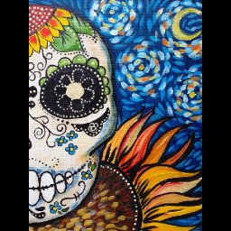 Sugar Skull Easy beginner Acrylic Painting Dias de los Muertos tutorial