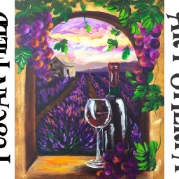 How to paint with Acrylic on Canvas Tuscan Lavender field and Wine