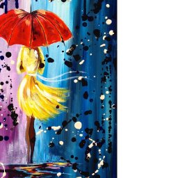 Easy acrylic painting lesson | City Walk Girl in the Rain | Umbrella Art