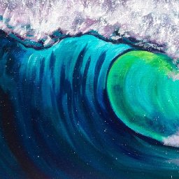 Beginner Acrylic art lesson How to paint a Wave Step by step with The Art Sherpa