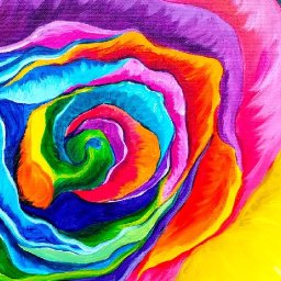 How to paint with Acrylic on Canvas a Rainbow Rose