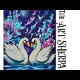 How to paint Galaxy Swans on Canvas in acrylic for beginners #Spaceweek