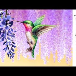 How to paint with Acrylic on Canvas Wisteria Hummingbird Dream