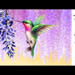 How to paint with Acrylic on Canvas Wisteria Hummingbird Dream