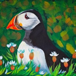 Painting on Canvas Puffin Paint Step by Step Acrylic  for Beginners