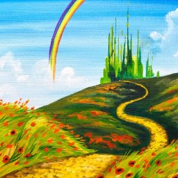 Emerald City Step by Step Acrylic Painting on Canvas for Beginners