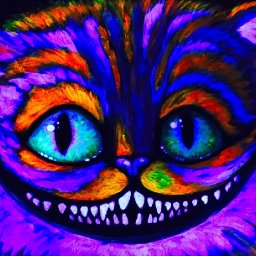 Cheshire Glow Cat Blacklight UV Learn to paint in UV Blacklight