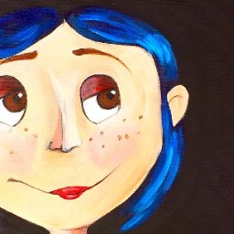 Coraline Step by Step Acrylic Painting on Canvas for Beginners