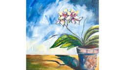 Orchid Floral Still Life Acrylic Tutorial for Beginners