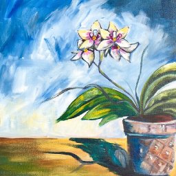 Orchid Floral Still Life Acrylic Tutorial for Beginners