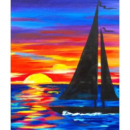 Sailboat Sunset Seascape Acrylic Painting for Beginners