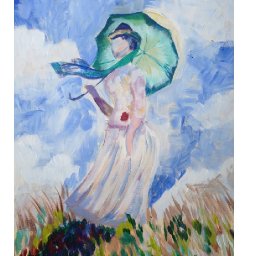 Woman with Parasol Monet Acrylic painting Tutorial for Beginners