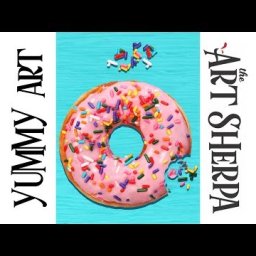 How to paint with Acrylic on Canvas A Yummy Donut with sprinkles