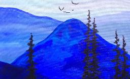 Paint it Blue Easy Mountains Acrylic tutorial  ASL