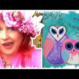 Beginners Acrylic Painting | Adorable Owls | #thinkpinkart Breast Cancer Awareness