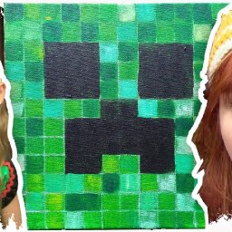 How to Paint a Minecraft Creeper  acrylic on Gallery wrap Canvas