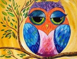 Colorful Owl | Acrylic Painting Lesson for Beginners