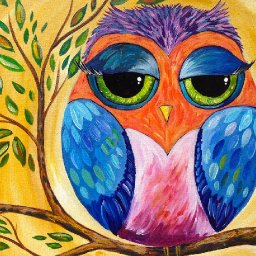 Colorful Owl | Acrylic Painting Lesson for Beginners