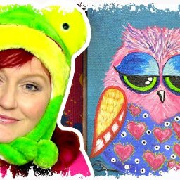How to paint acrylics for beginners Funny Owl Online acylic lesson How to paint a little Hoot