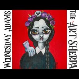 How to paint Acrylic on canvas Wednesday Addams