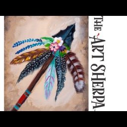 Bohemian Arrow Head Flowers and Feathers Beginner Acrylic Tutorial  #Southwestweek