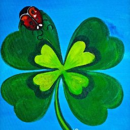 ST Patrick's Day Shamrock Ladybug Beginner Acrylic Painting Full tutorial