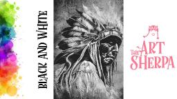 How to paint with Acrylic on Canvas native american Black and White