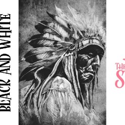 How to paint with Acrylic on Canvas native american Black and White