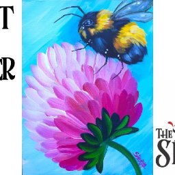 Very easy simple painting lesson for beginners Bumble Bee Clover the Art Sherpa