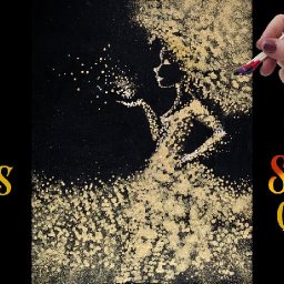 Qtip Gold Splatter Feirce Diva how to paint with acrylic for beginners