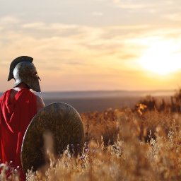 How to paint with Acrylic on Canvas a Roman Gladiator in high grass