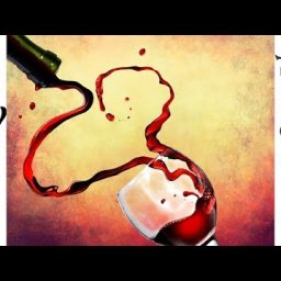 How to paint with Acrylic on Canvas Pouring Wine Heart