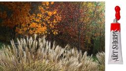 How to paint with Acrylic on Canvas Fantasy Fall grasses abstract