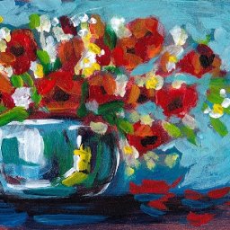 Easy Painting in acrylic Loose Poppies Floral